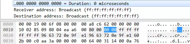 Beacon 帧 Duration 字段内容图